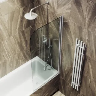 Шторка на ванну MaybahGlass MGV-600-5 80см хром матовый