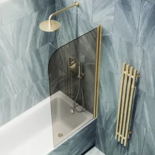 Шторка на ванну MaybahGlass MGV-622-3 80см золото