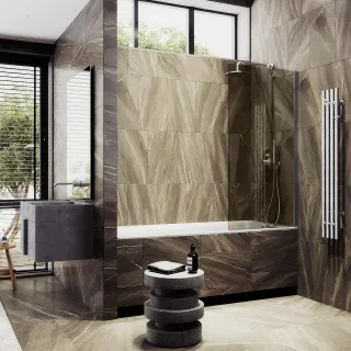 Шторка на ванну MaybahGlass MGV-69-5ш 70см хром матовый