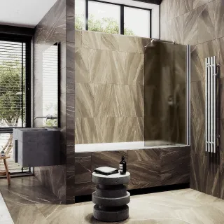 Шторка на ванну MaybahGlass MGV-607-5 50см хром матовый