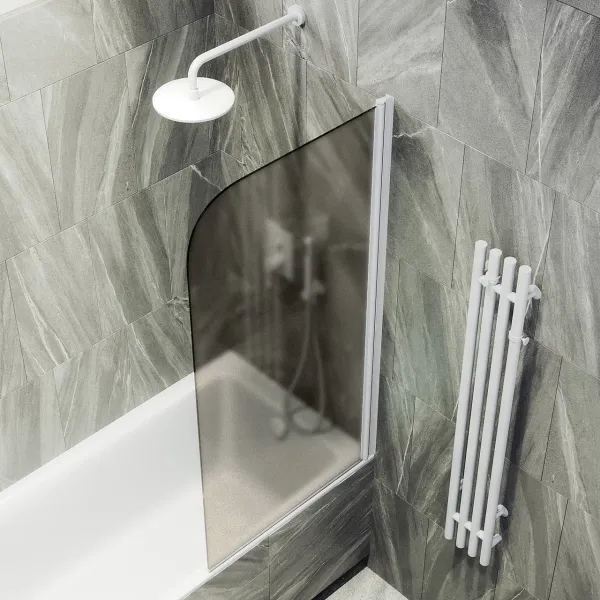 Шторка на ванну MaybahGlass MGV-625-1 80см белый