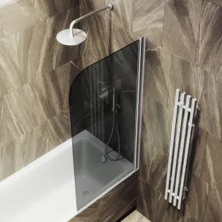 Шторка на ванну MaybahGlass MGV-608-5 50см хром матовый