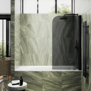 Шторка на ванну MaybahGlass MGV-604-6 40см чёрный