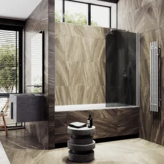 Шторка на ванну MaybahGlass MGV-614-5 60см хром матовый