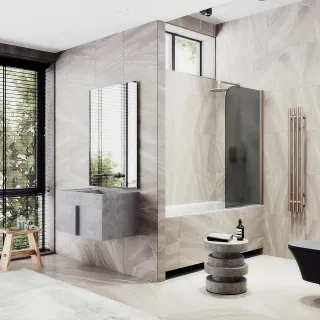 Шторка на ванну MaybahGlass MGV-619-2 70см бронза