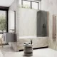 Шторка на ванну MaybahGlass MGV-604-2 40см бронза