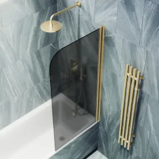 Шторка на ванну MaybahGlass MGV-624-3 80см золото
