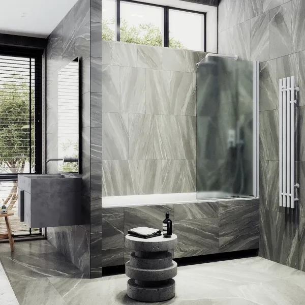 Шторка на ванну MaybahGlass MGV-605-1 40см белый