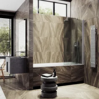 Шторка на ванну MaybahGlass MGV-615-5 60см хром матовый