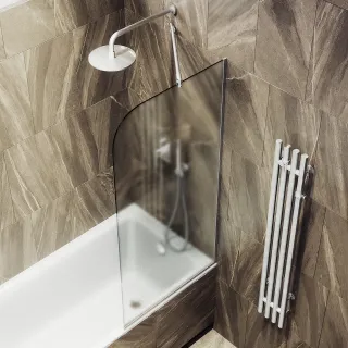 Шторка на ванну MaybahGlass MGV-90-5у 40см хром матовый