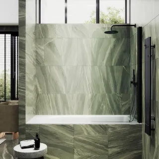 Шторка на ванну MaybahGlass MGV-596-6 40см чёрный