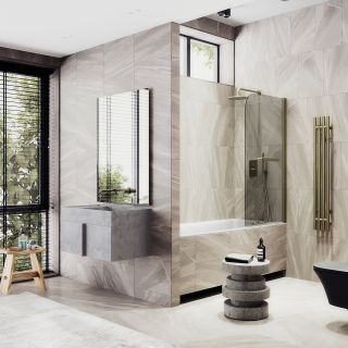 Шторка на ванну MaybahGlass MGV-789-2 80см бронза