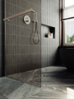 Душевая перегородка MaybahGlass MGD-727-5ш 79см хром матовый