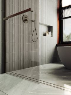 Душевая перегородка MaybahGlass MGD-727-2ш 79см бронза