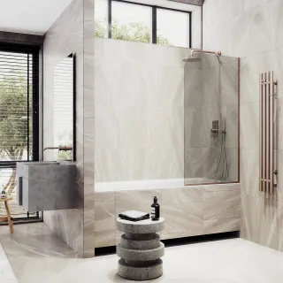 Шторка на ванну MaybahGlass MGV-69-2у 70см бронза