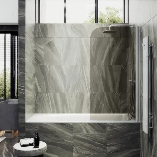 Шторка на ванну MaybahGlass MGV-601-1 40см белый