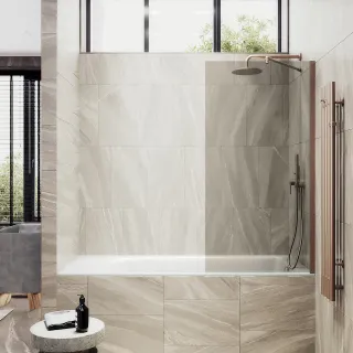 Шторка на ванну MaybahGlass MGV-67-2ш 50см бронза