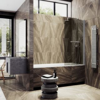 Шторка на ванну MaybahGlass MGV-777-5 60см хром матовый