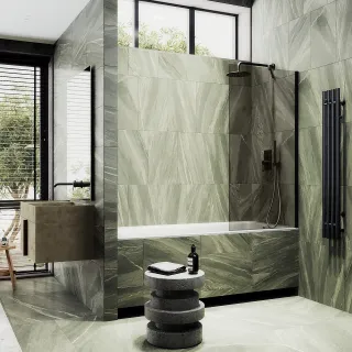 Шторка на ванну MaybahGlass MGV-67-6ш 50см чёрный