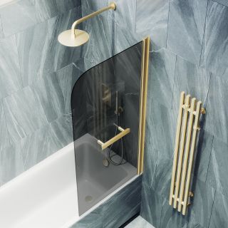 Шторка на ванну MaybahGlass MGV-785-3 70см золото