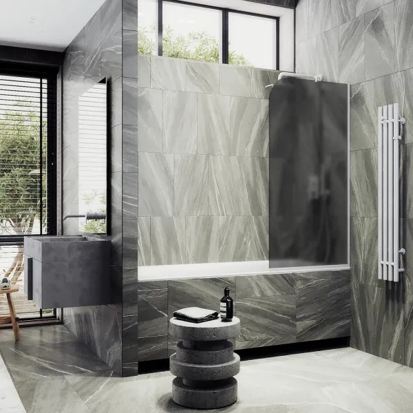 Шторка на ванну MaybahGlass MGV-84-1у 40см белый