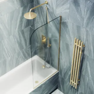 Шторка на ванну MaybahGlass MGV-94-3у 80см золото