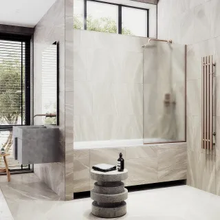 Шторка на ванну MaybahGlass MGV-95-2у 90см бронза