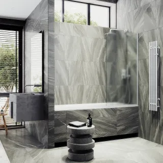 Шторка на ванну MaybahGlass MGV-94-1у 80см белый