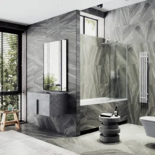 Шторка на ванну MaybahGlass MGV-143-1у 64см белый