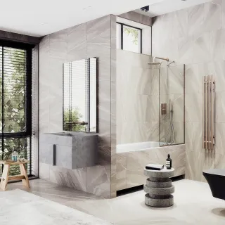 Шторка на ванну MaybahGlass MGV-63-2у 70см бронза