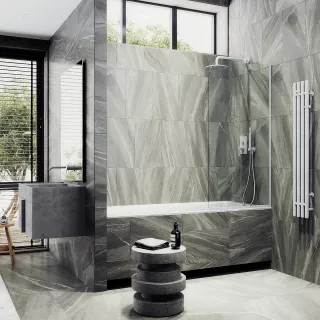 Шторка на ванну MaybahGlass MGV-65-1у 90см белый