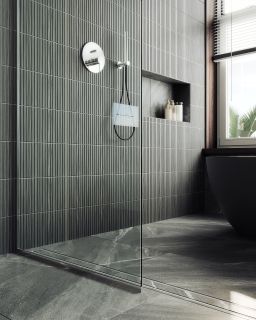 Душевая перегородка MaybahGlass MGD-695-5у 79см хром матовый