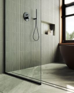 Душевая перегородка MaybahGlass MGD-695-6у 79см чёрный