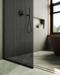 Душевая перегородка MaybahGlass MGD-698-6у 79см чёрный