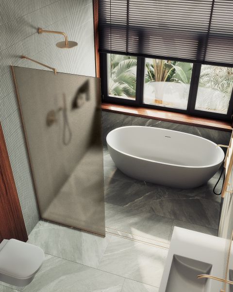 Душевая перегородка MaybahGlass MGD-697-2у 79см бронза