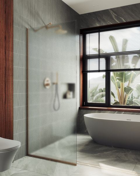 Душевая перегородка MaybahGlass MGD-700-2у 79см бронза