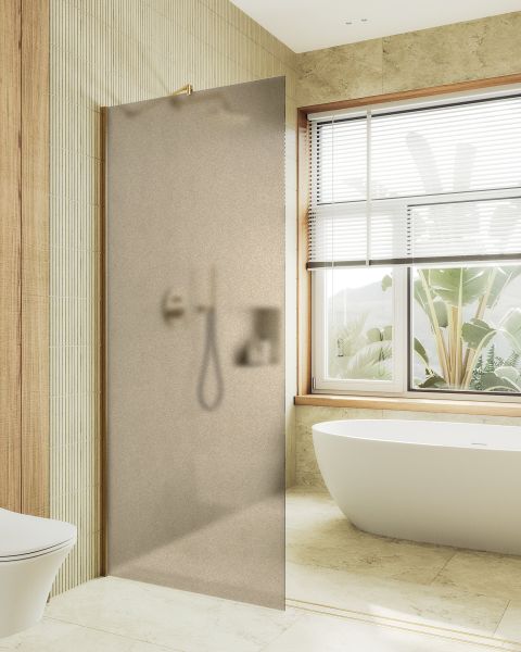 Душевая перегородка MaybahGlass MGD-697-3ш 79см золото