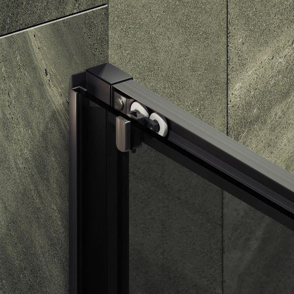 Душевая дверь MaybahGlass MGD-1285-6 150см чёрный/графит