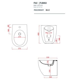 Биде Artceram File 2.0 FLB002 17 30 черное
