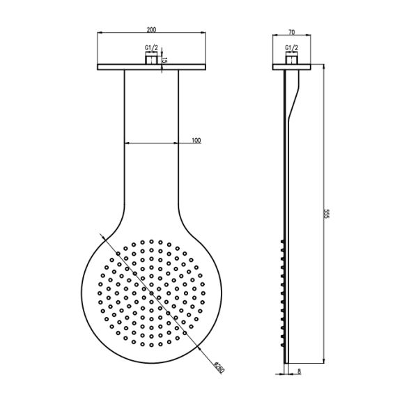 Верхний душ Rav Slezak KS0006 хром