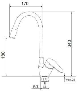 Смеситель для кухни РМС SUS126W-016F белый