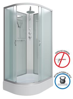 Душевая кабина Niagara NG-33084-14RBKT 100x80см серебро/матовое