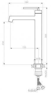 Высокий смеситель для раковины BelBagno ACQUA-LMC-NERO чёрный