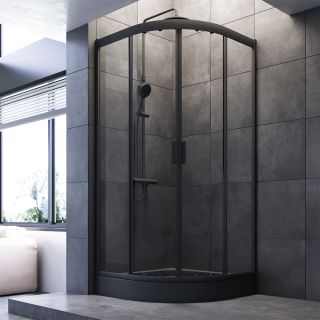 Душевой уголок Am.Pm Gem 90x90см чёрный матовый W90G-401-090BT