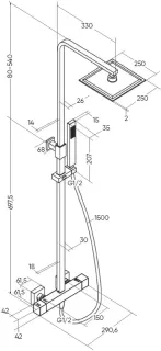 Душевая стойка Milleau Tissage ML8018AB.DT-GB черный