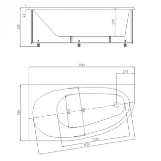 Акриловая ванна АКВАТЕК EFVADL170 Дива 170x90 см левая