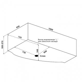 Ванна акриловая Bas Мартиника 160х85 правая