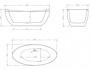Акриловая ванна ABBER AB9236 170x80x64