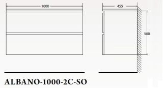 Тумба под раковину BelBagno подвесная 100x50см Pino Scania ALBANO-1000-2C-SO-PS