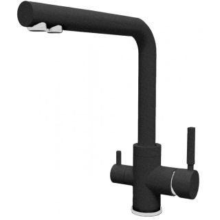 Смеситель для кухни Florentina Альдо с подключением под фильтр чёрный